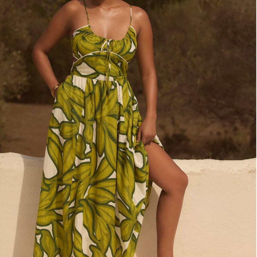 New with tags Anthopologie Sleeveless Scoop-Neck Midi Dress- Medium- Cotton $188